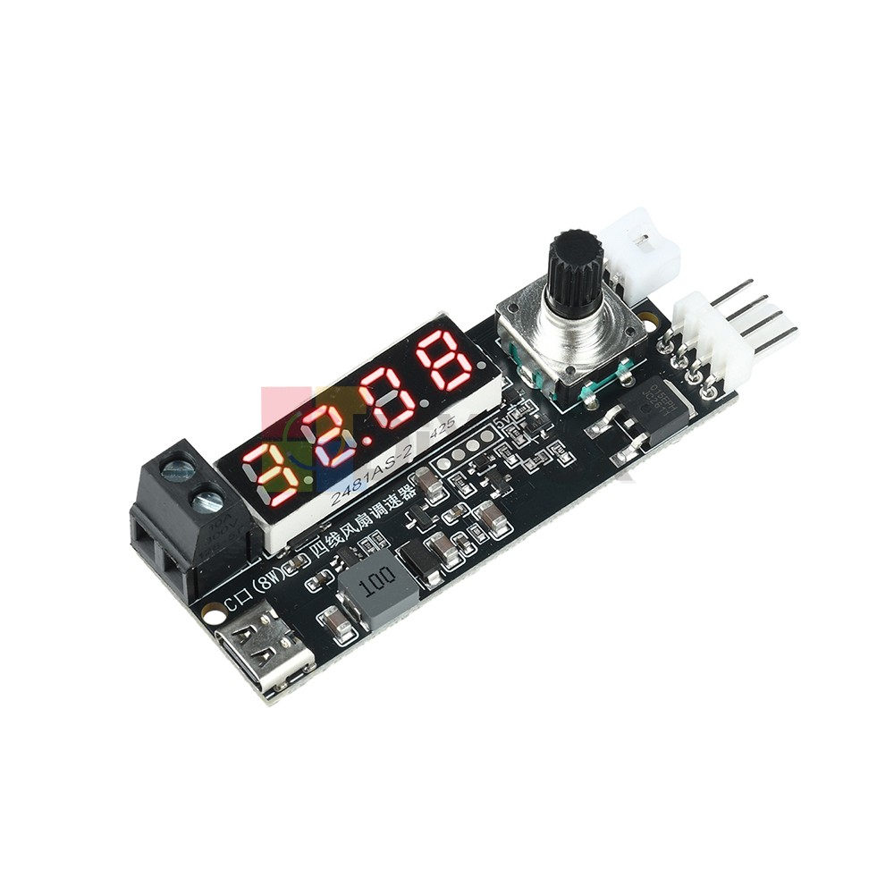 5V 12V 5A 4-Wire PWM Fan Speed Control Module Smart Temperature Control +Display