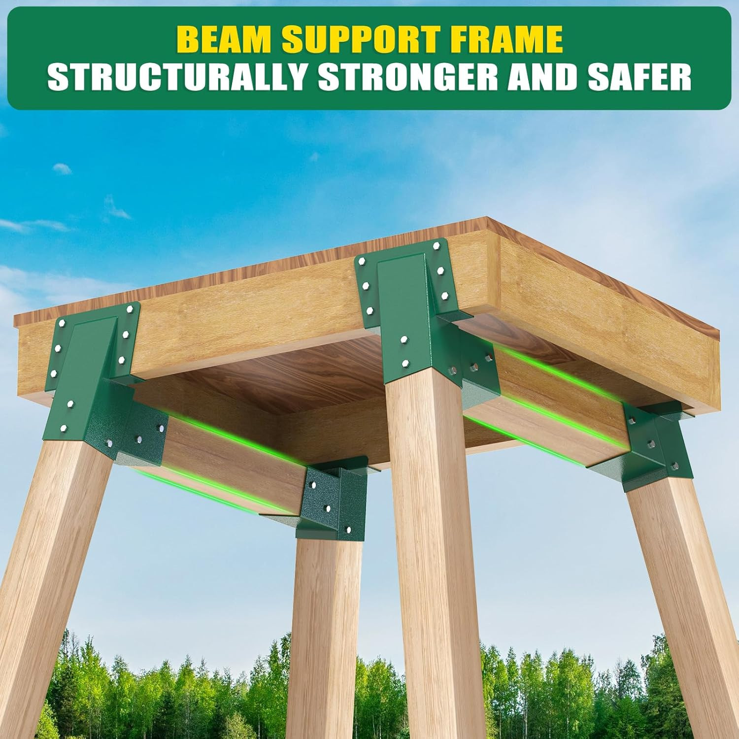 Deer Stand Brackets 4-Pack, Outdoor 4X4 Compound Angle Brackets, Elevator Bracke