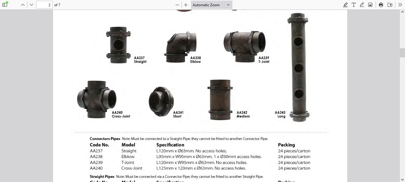 CLASSICA PIPE HIDE-OUT LONG STRAIGHT PIPE for TROPICAL SMALL FISH or HAMSTERS