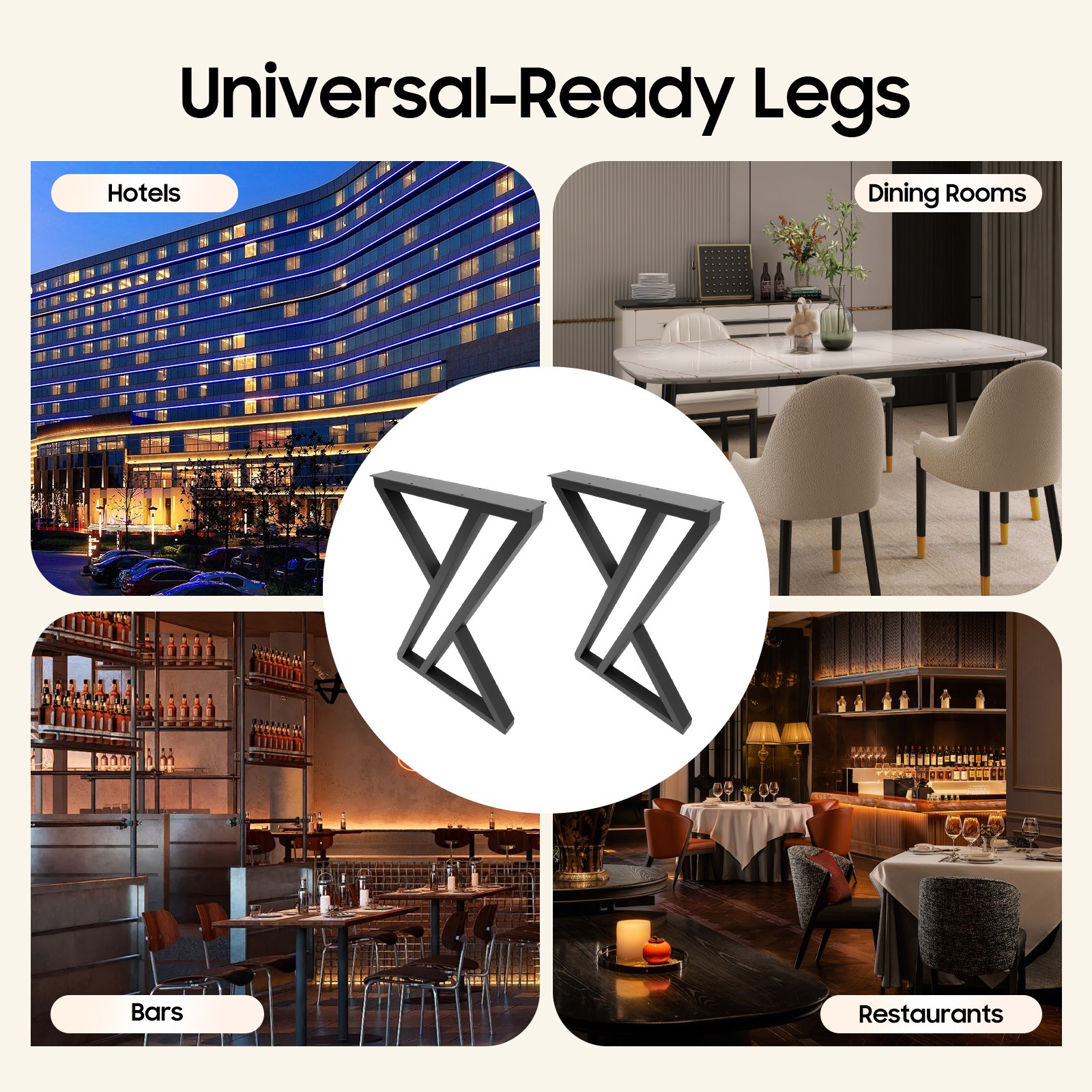 Modern Iron Table Legs X-Shaped Desk Legs Metal Furniture Dining Table Legs 2PCS