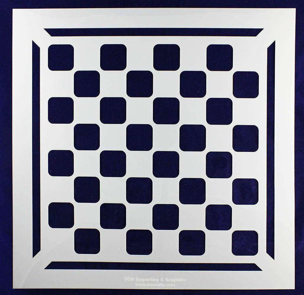 Chess/Checkerboard Stencil w/Border 14 Mil -15" X 15" - Painting /Crafts/ Templa