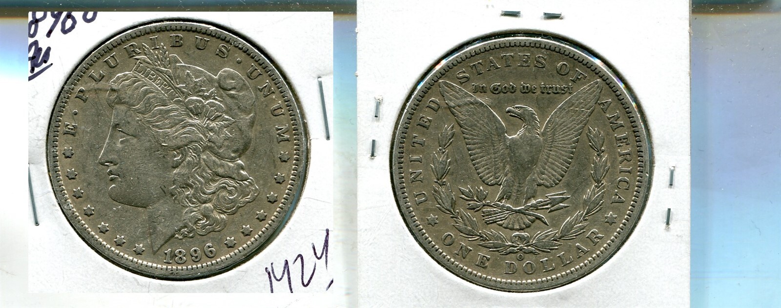 1896 O MORGAN SILVER DOLLAR XF AU 1424T