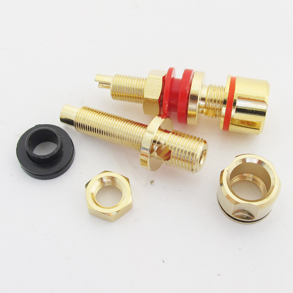 50pcs High Quality Gold Plated Copper Amplifier Speaker Terminal Binding Post