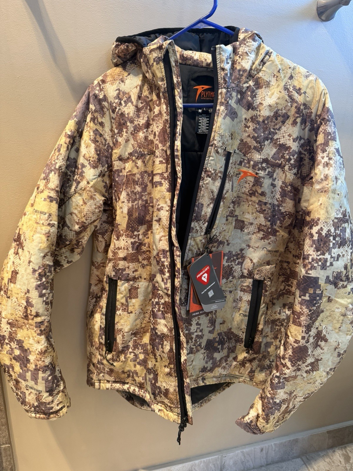 PLYTHAL Prima Heat Lite Hoodie Mens Large Primaloft Insulated Hunting Jacket