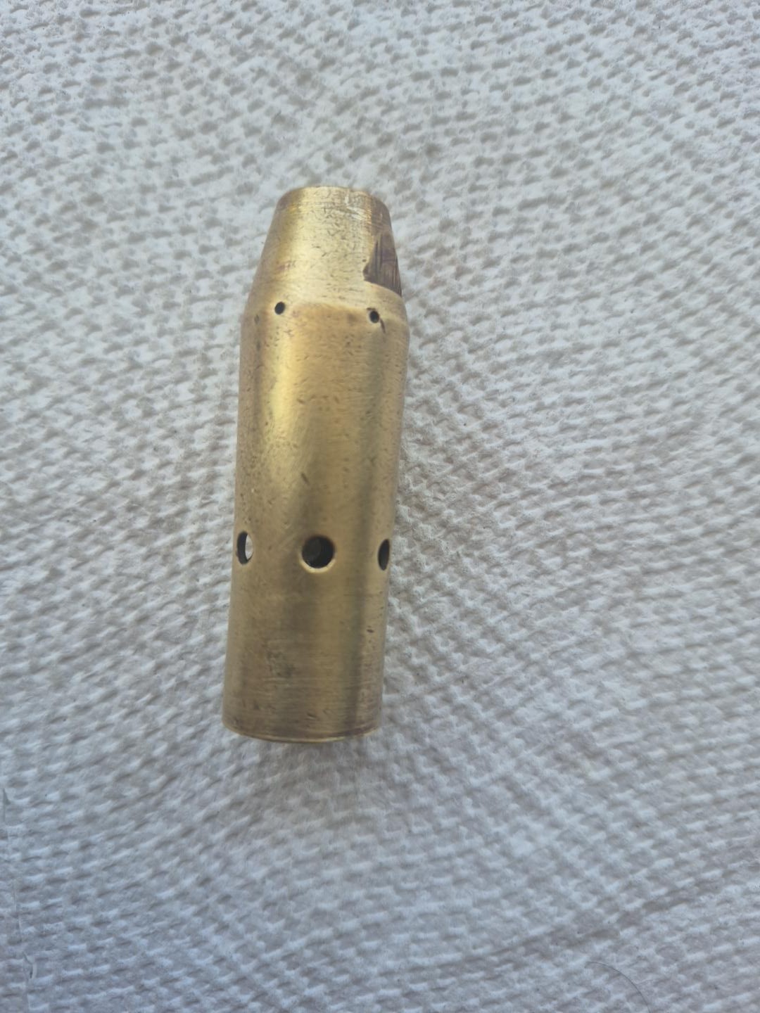 Vintage Solid Brass Gas Torch Burner Nozzle Tip Single Piece 2.5" Unbranded