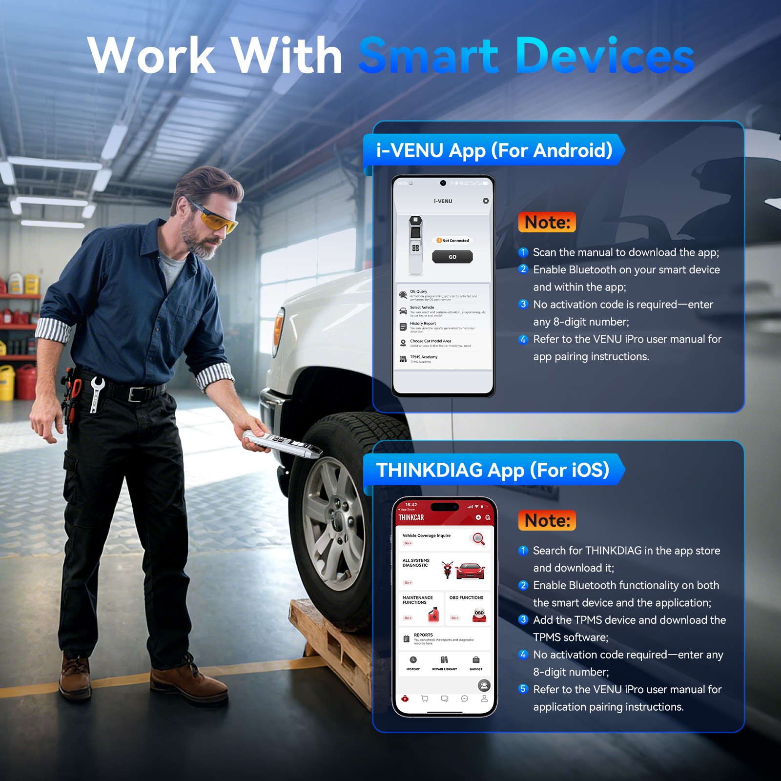 ThinkScan 689BT w/ TPMS Programmer Bidirectional Diagnostic OBD2 E.CU Coding