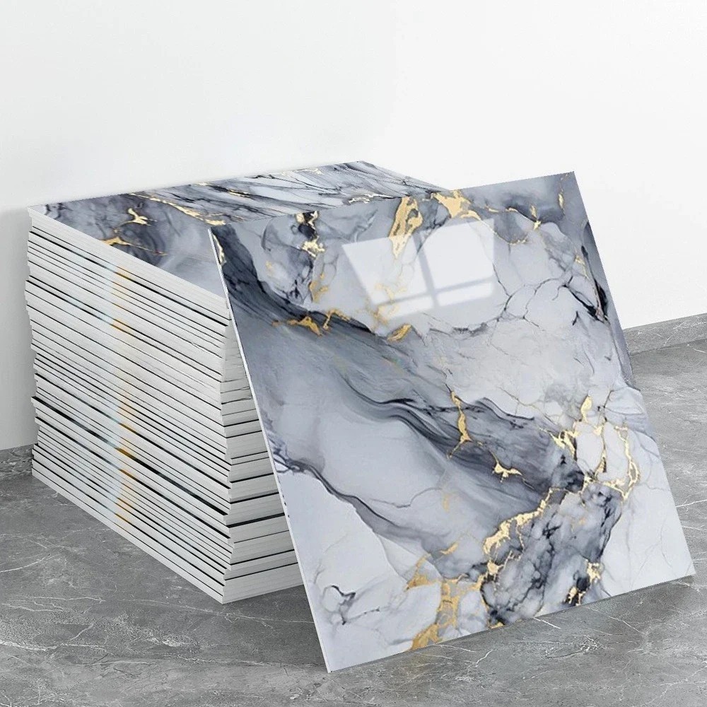 20Pcs Peel and Stick Marble Floor Wall Panels 23.6"x11.8" PVC Tiles Sticker US