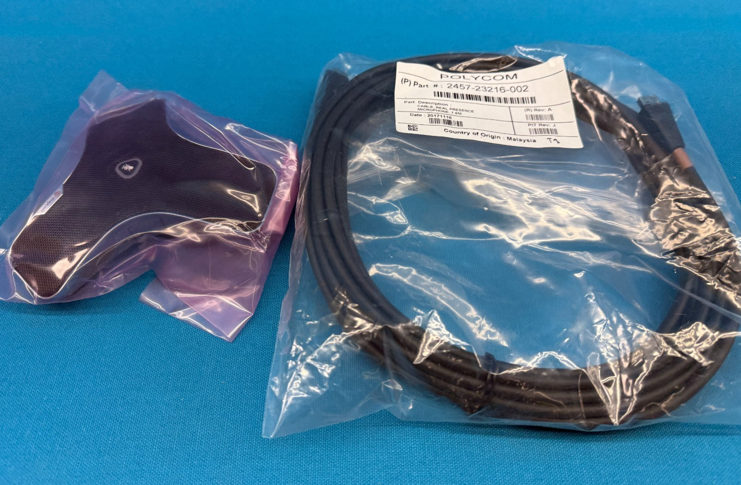 Genuine Polycom Group Mic Pod 2201-61063-001 w/25' Cable Microphone Cord