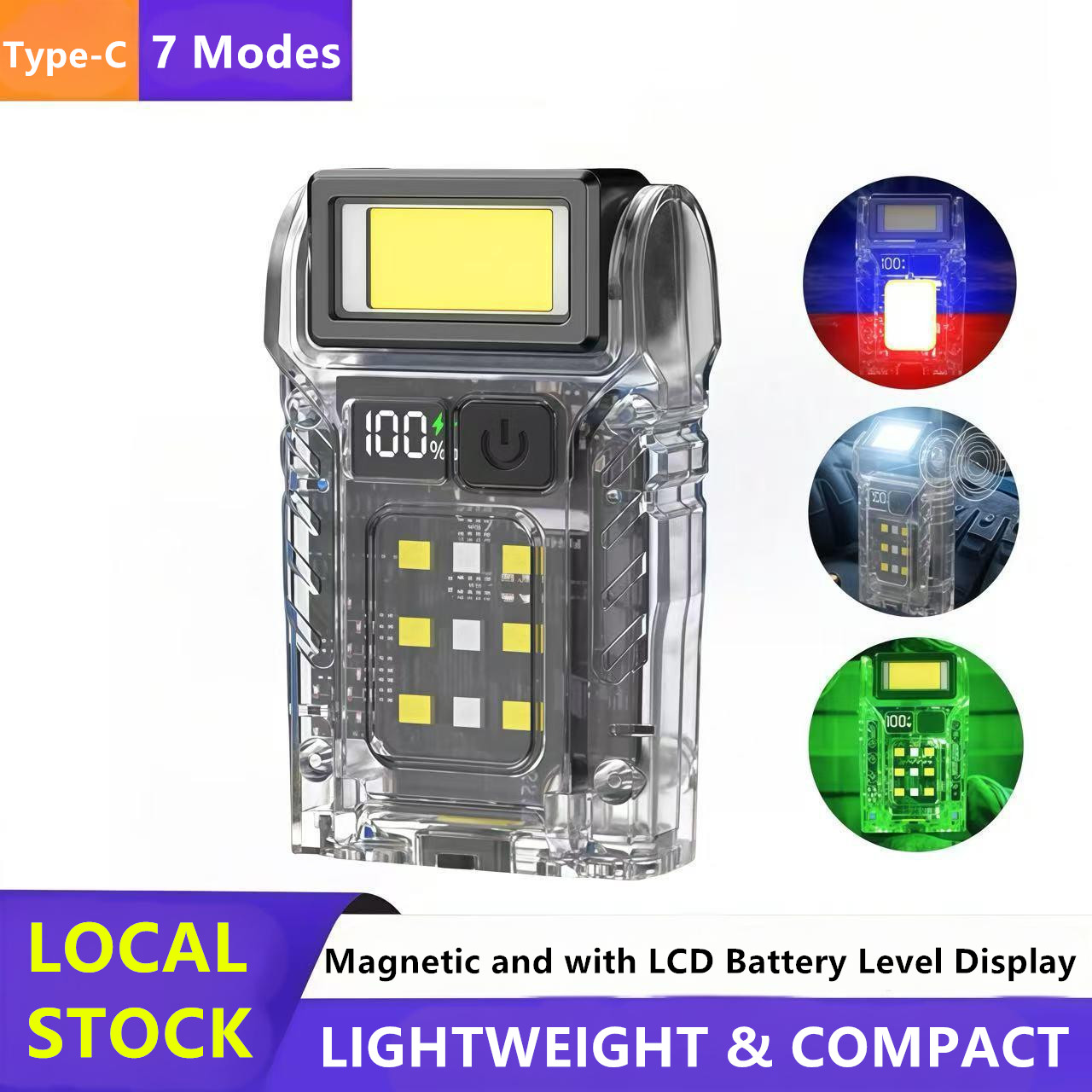 Super Bright Magnet Mini Pocket Torch Emergency Small Flashlight Warning Light