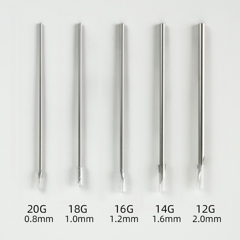 Body Piercing Needles 100pcs 14/16/18G Stainless Steel Sterile Disposable Needle