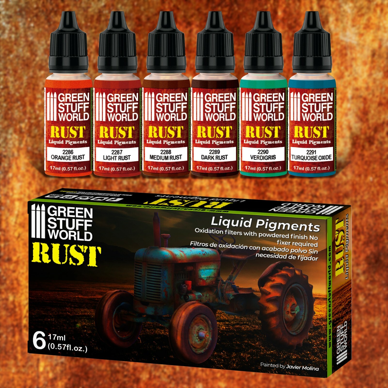 Liquid Pigments Set - Rust - Airbrush Brush weathering hobby pigment paint