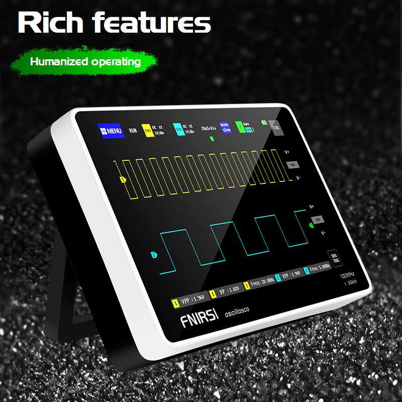 FNIRSI Mini 7" Touch Panel Digital Tablet Oscilloscope 2CH 100MHz Bandwidth 1GS