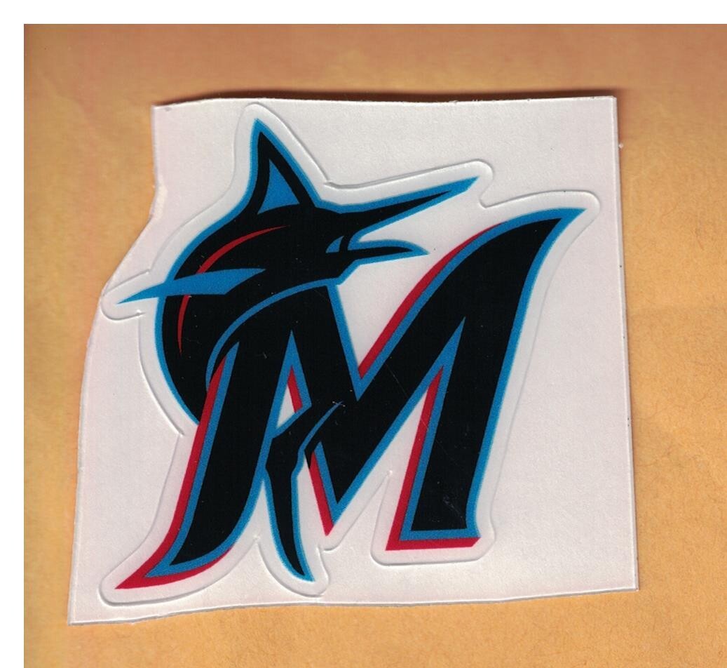 Miami Marlins FULL SIZE MLB BASEBALL BATTING HELMET DECAL / WINDOW STICKER