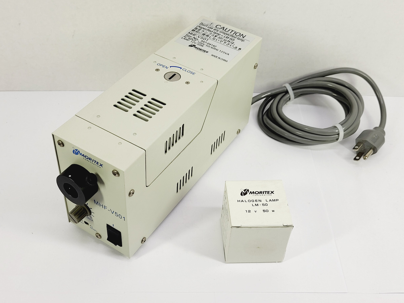 Moritex MHF-V501 Fiber Optic Illuminator w/ Spare Bulb (12V, 50W)