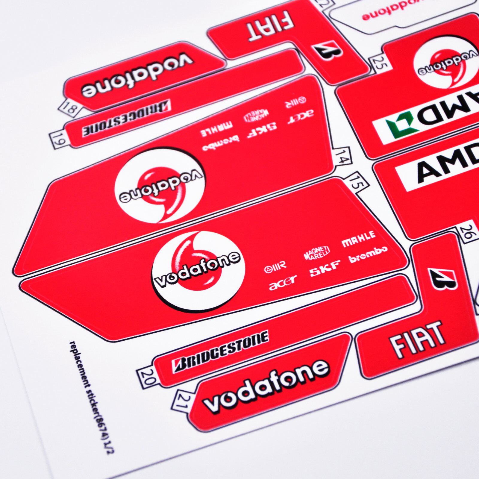 Replacement sticker for set 8674 Precut sticker
