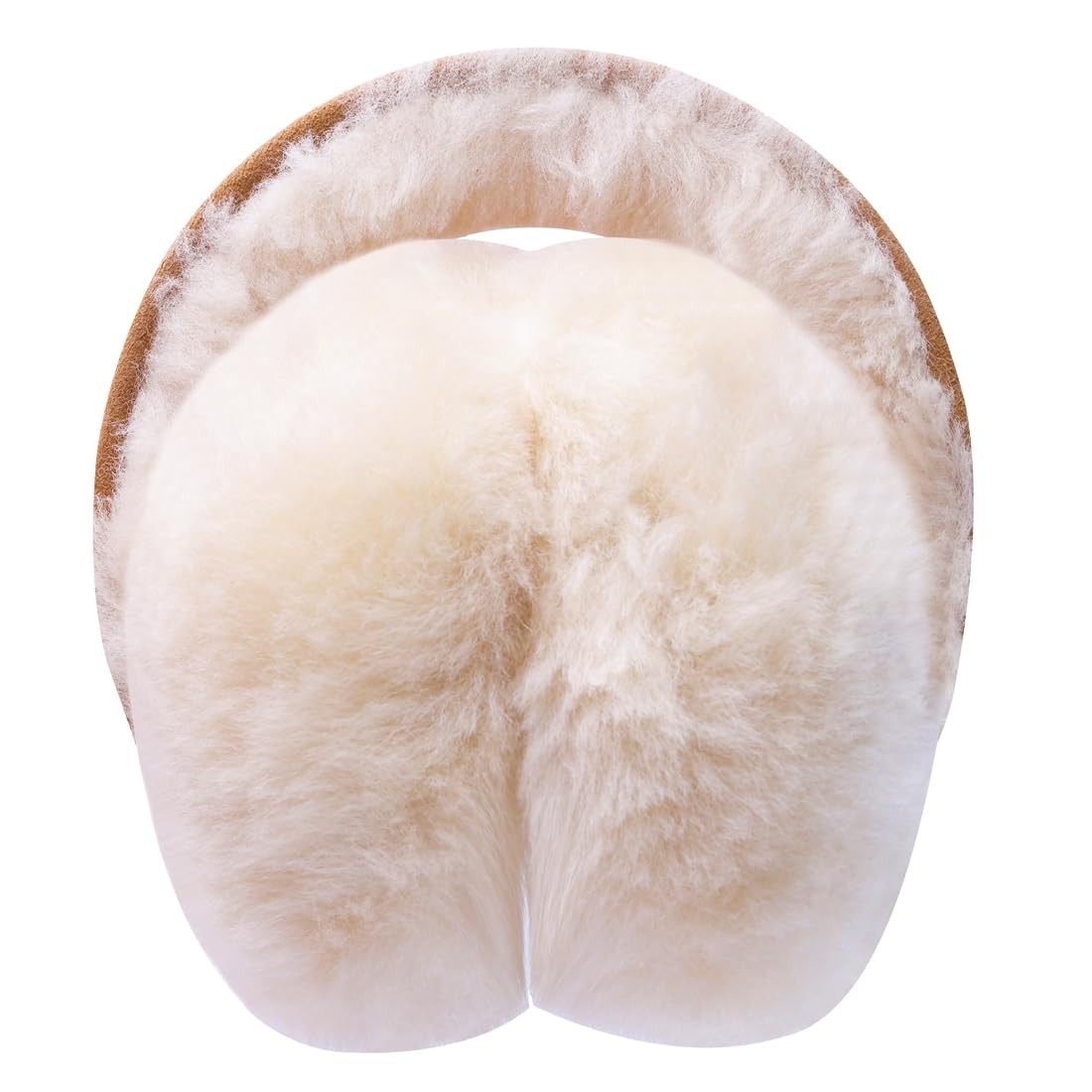 Harssidanzar Genuine Fur Winter Earmuffs for Men Women, One Size, Camel