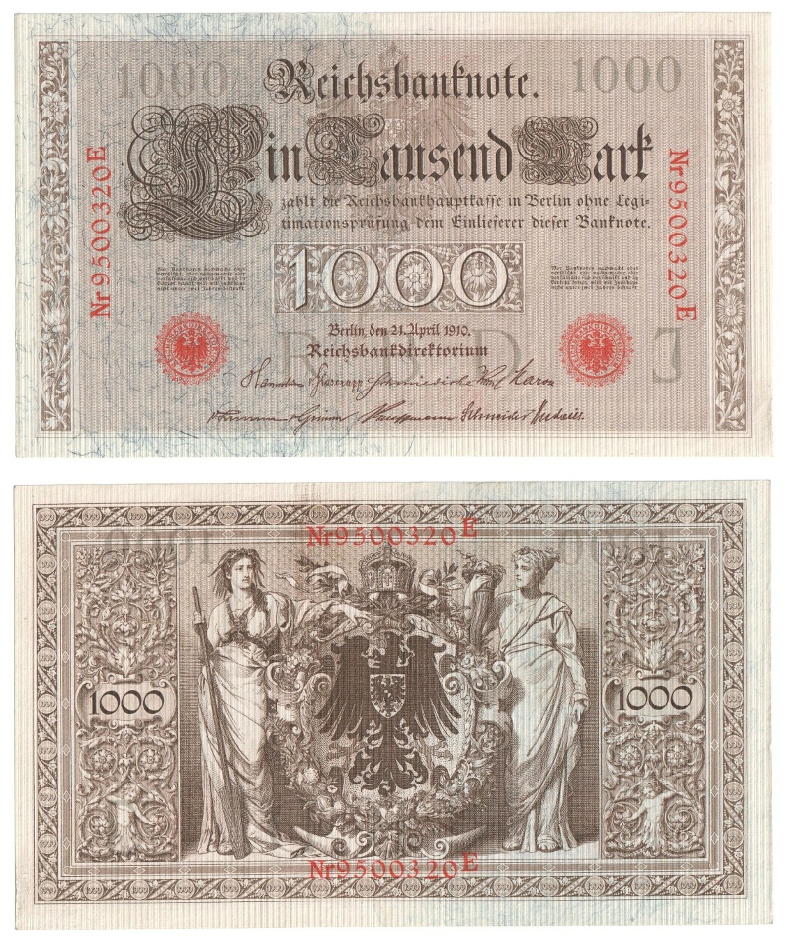 GERMAN 1000 Mark Banknote (1910) P.44b - UNC