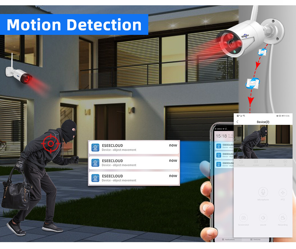 HISEEU 3MP Outdoor Security Camera For Hiseeu Wireless Security Camera System