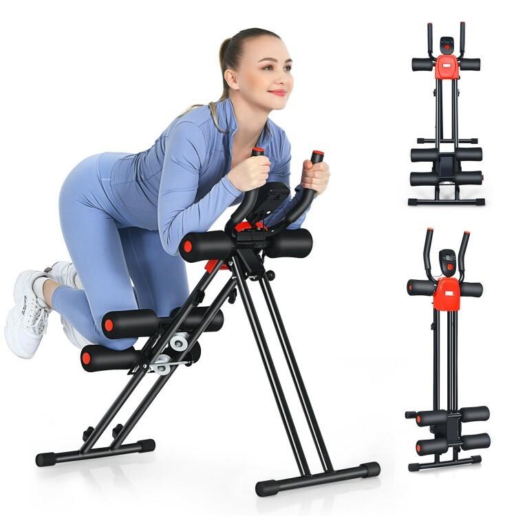Foldable Abdominal Trainer Home Gym Equipment Adjustable Workout W/ LCD Display