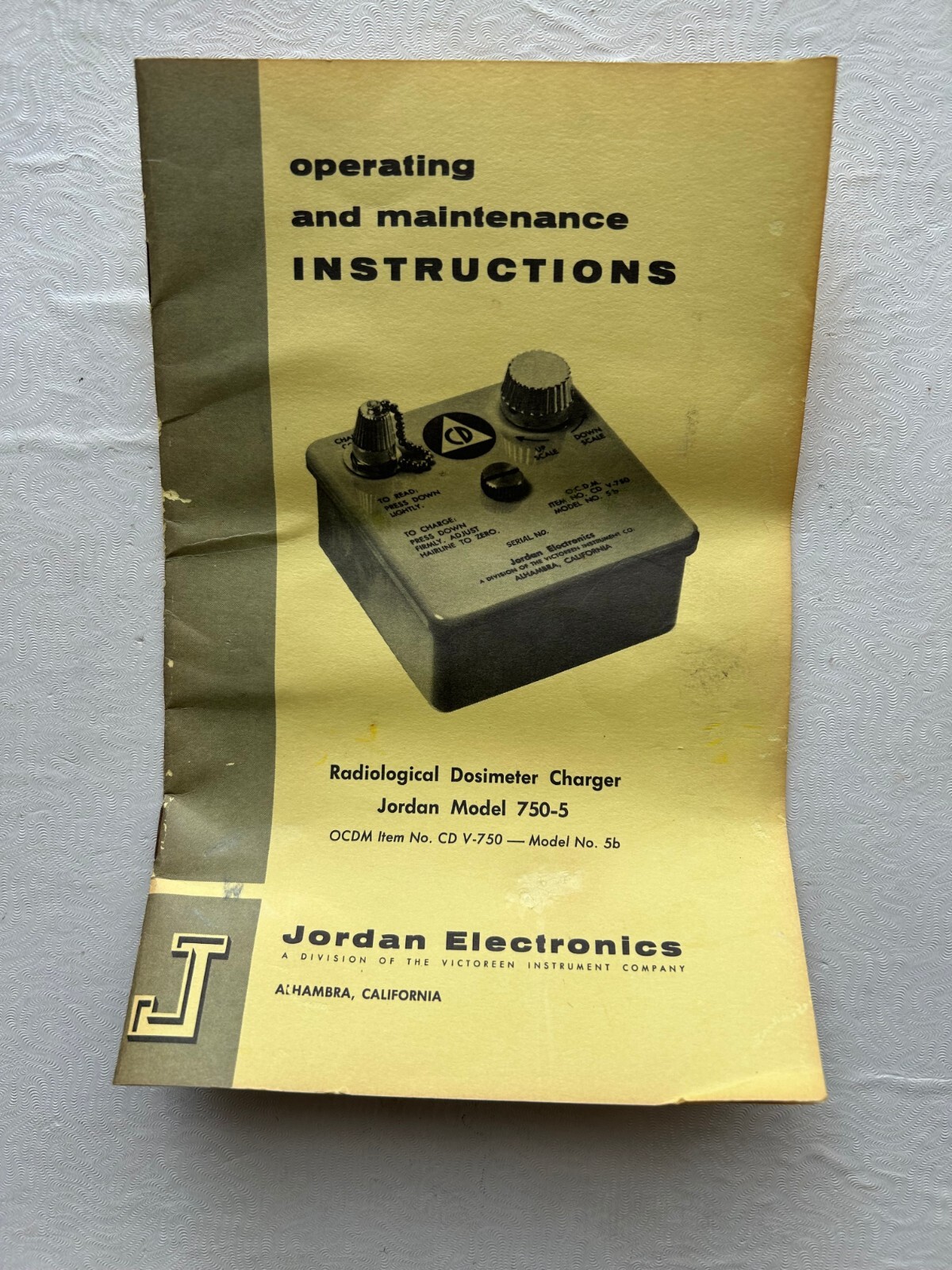 Dosimeter & Charger Manuals: Jordan Elec. Model 750-5, CDV-742, and CDV-750