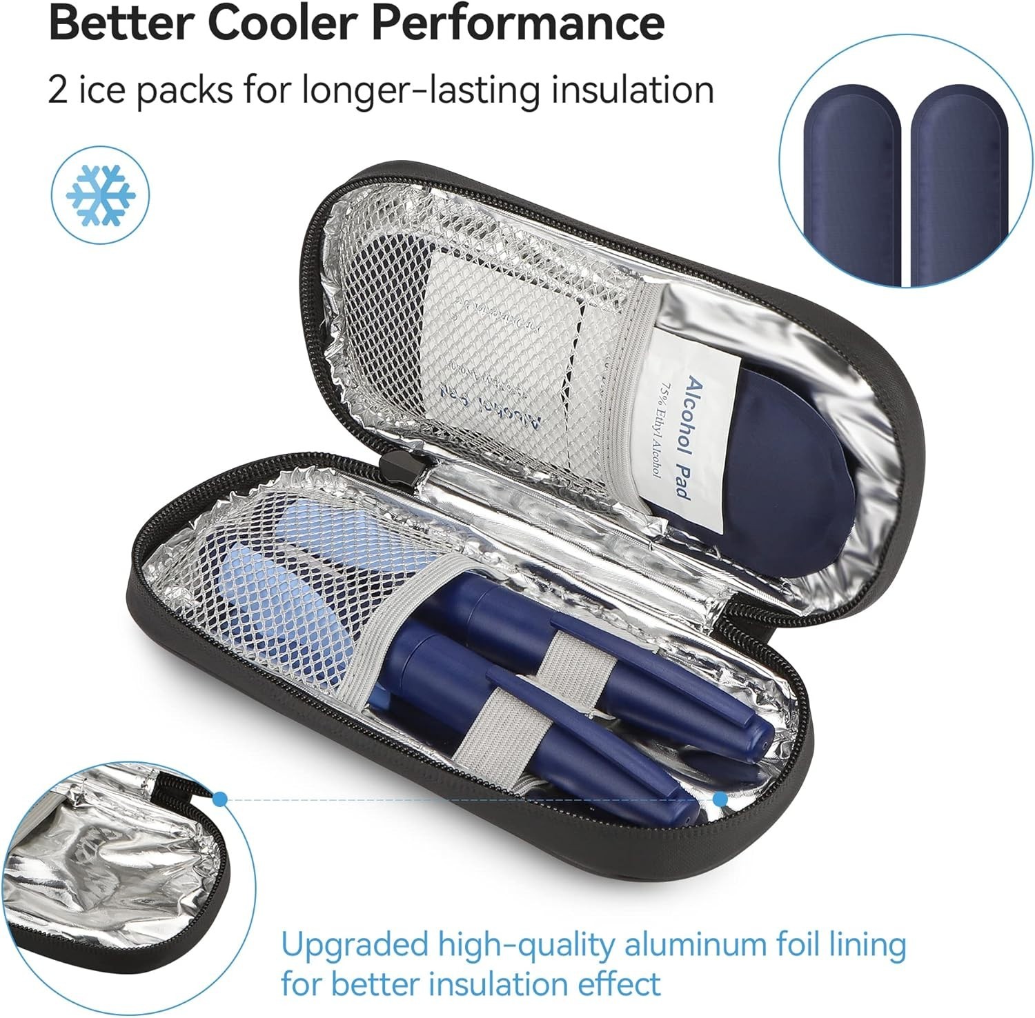 Durable Insulin Pen Cooler Bag with Two Compartments & Easy Carry Design