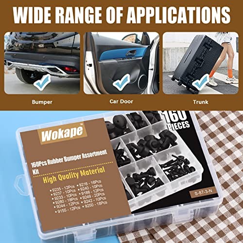 160Pcs Rubber Bumper Assortment Kit, Black Rubber Bumper Compatible With Most