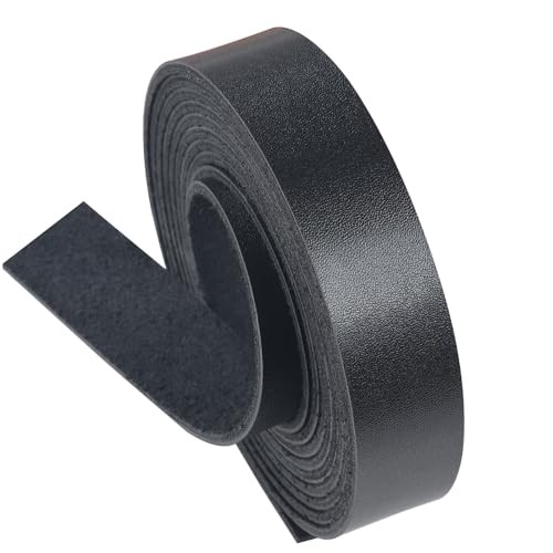 Soft Faux Leather Strips: 1 Inch Wide 100 Inch Long Leather Strap | Easy Black