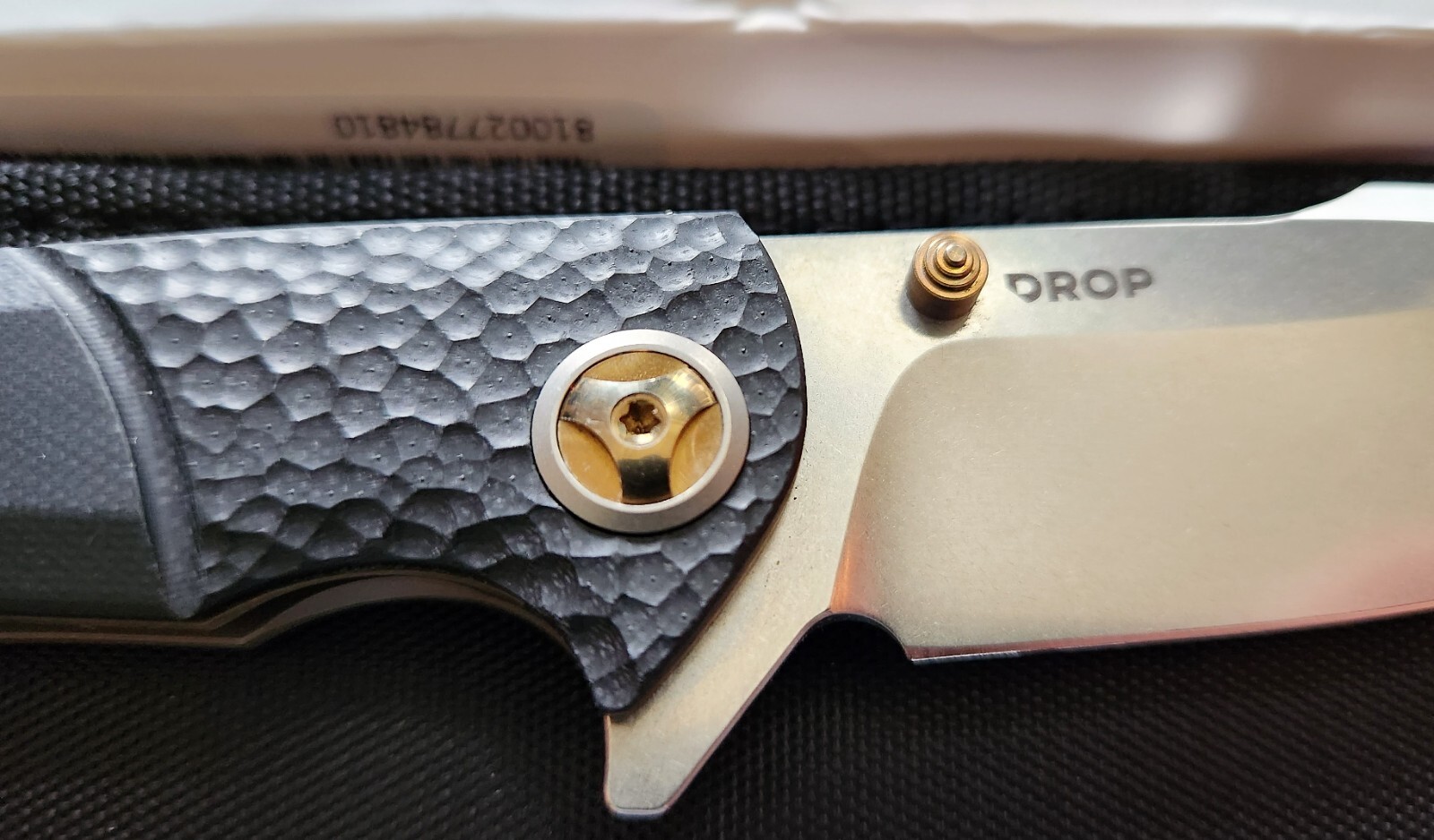 DROP MASSDROP X ERIC OCHS ORCA TITANIUM LINER LOCK KNIFE BLACK G-10 BRONZE RWL34