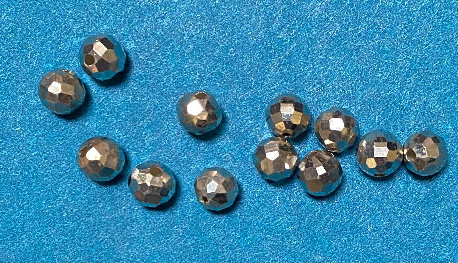 One dozen 925 sterling silver beads  - space beads, faceted, 6 mm
