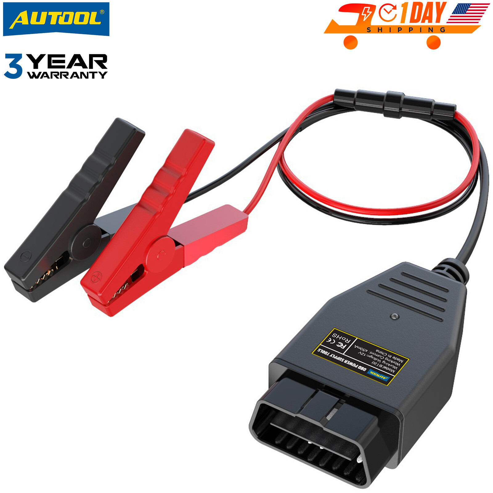 AUTOOL BT30 Car Memory Saver OBD ECU Data Saver Car Emergency Power Supply Cable