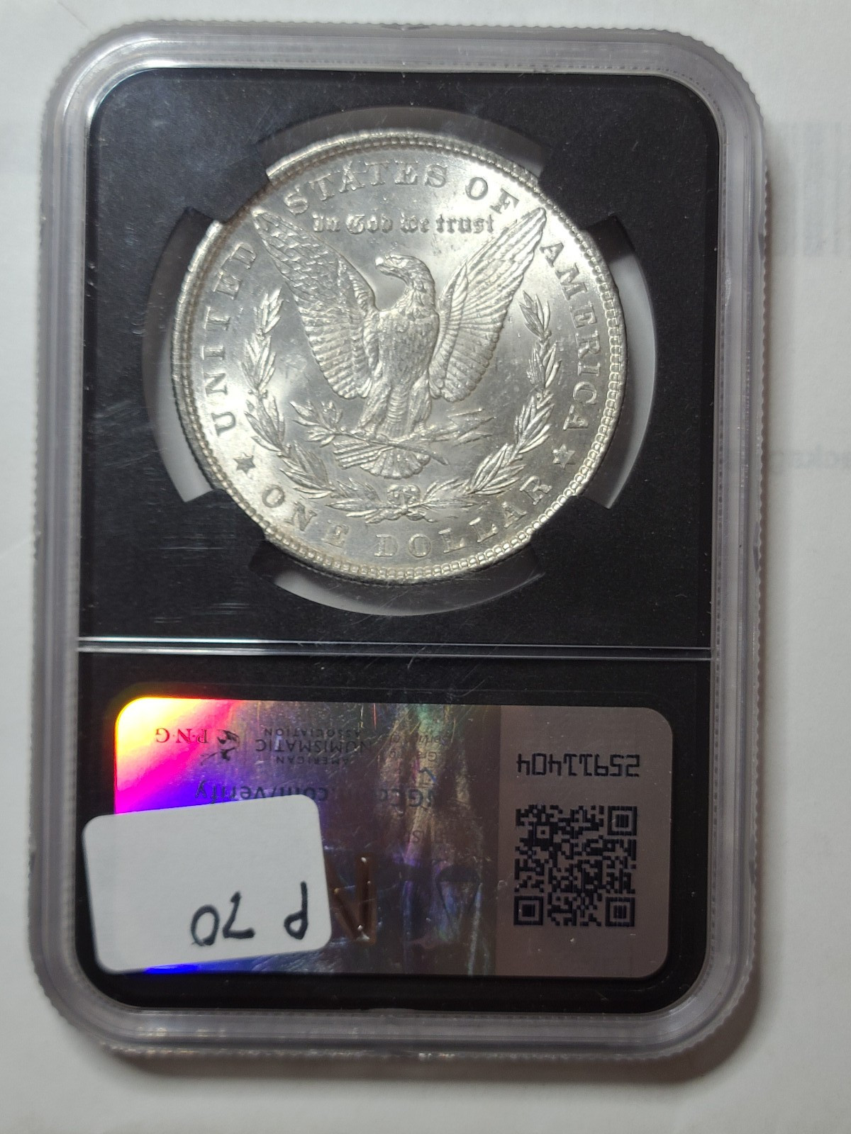 1885 $1 MORGAN SILVER DOLLAR BU ORIGINAL BAG FRAGMENT