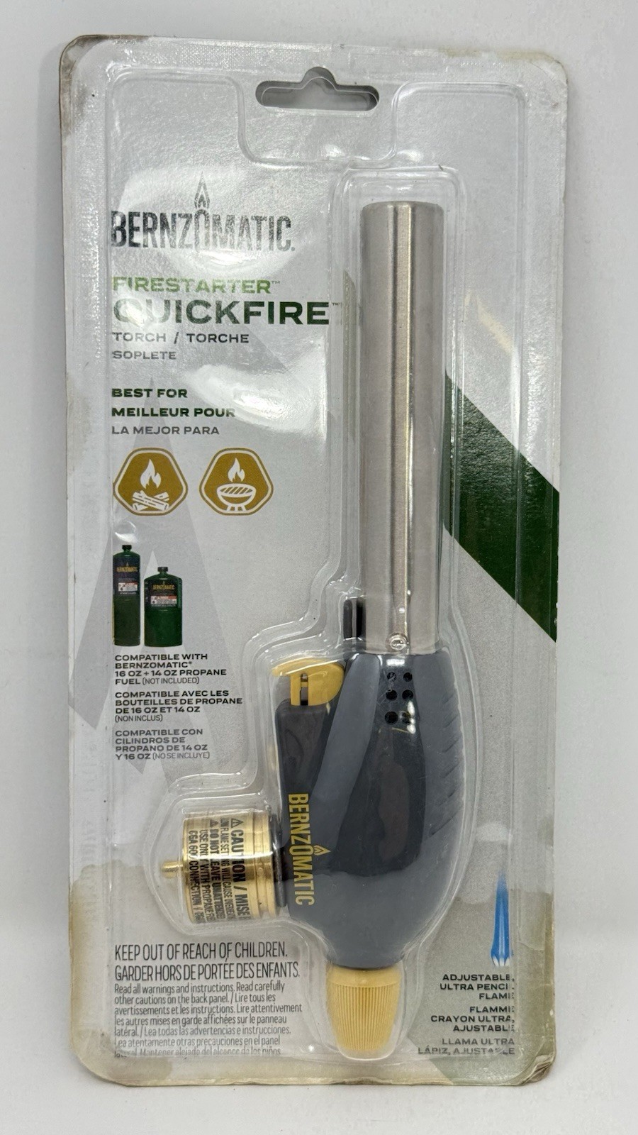 Bernzomatic QuickFire Firestarter Propane Torch WT3301 New Damaged Package