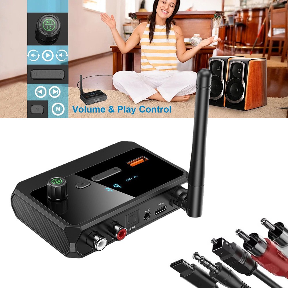 Bluetooth Receiver for Home Stereo Optical Low Latency HD Audio Wireless Adapter