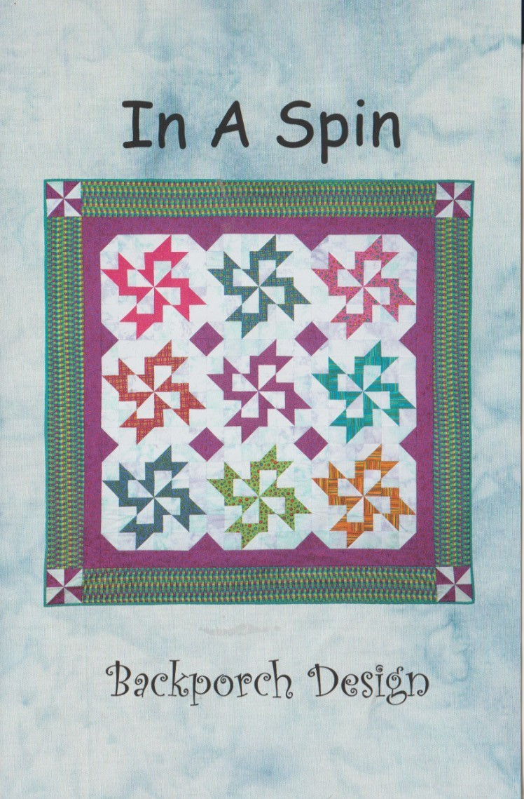 "IN A SPIN" Pieced Wall Hanging Quilt Pattern BACKPORCH DESIGN (48"x 48")