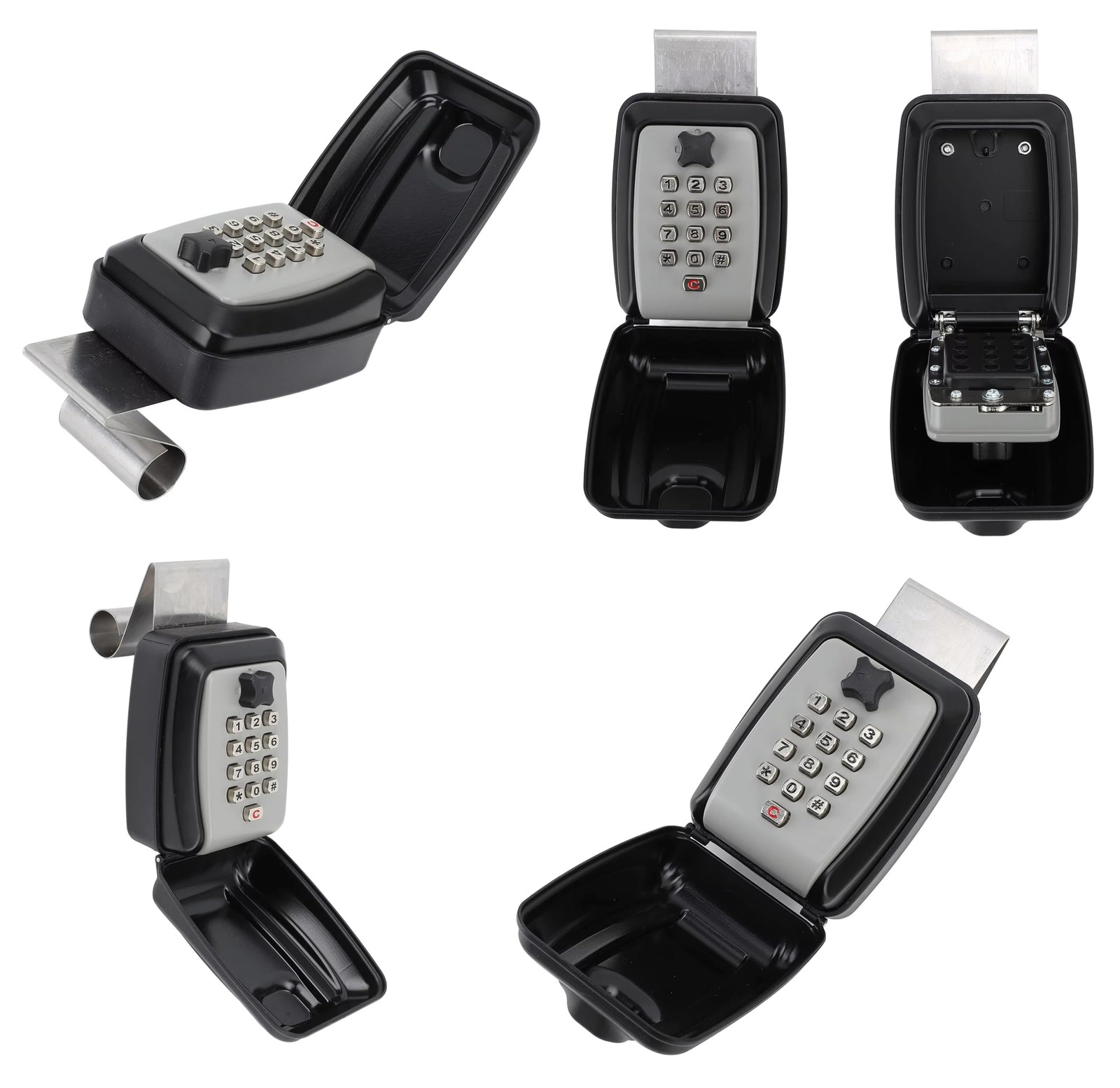 Key Lock Box with Combination Lock 12-Digits Password Code Large Capacity Wal...