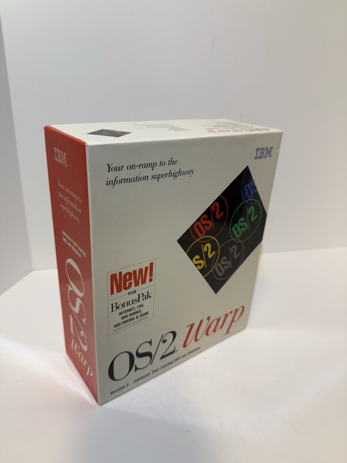 IBM OS/2 WARP Version 3 Plus BonusPak With Floppy Discs Red Spine
