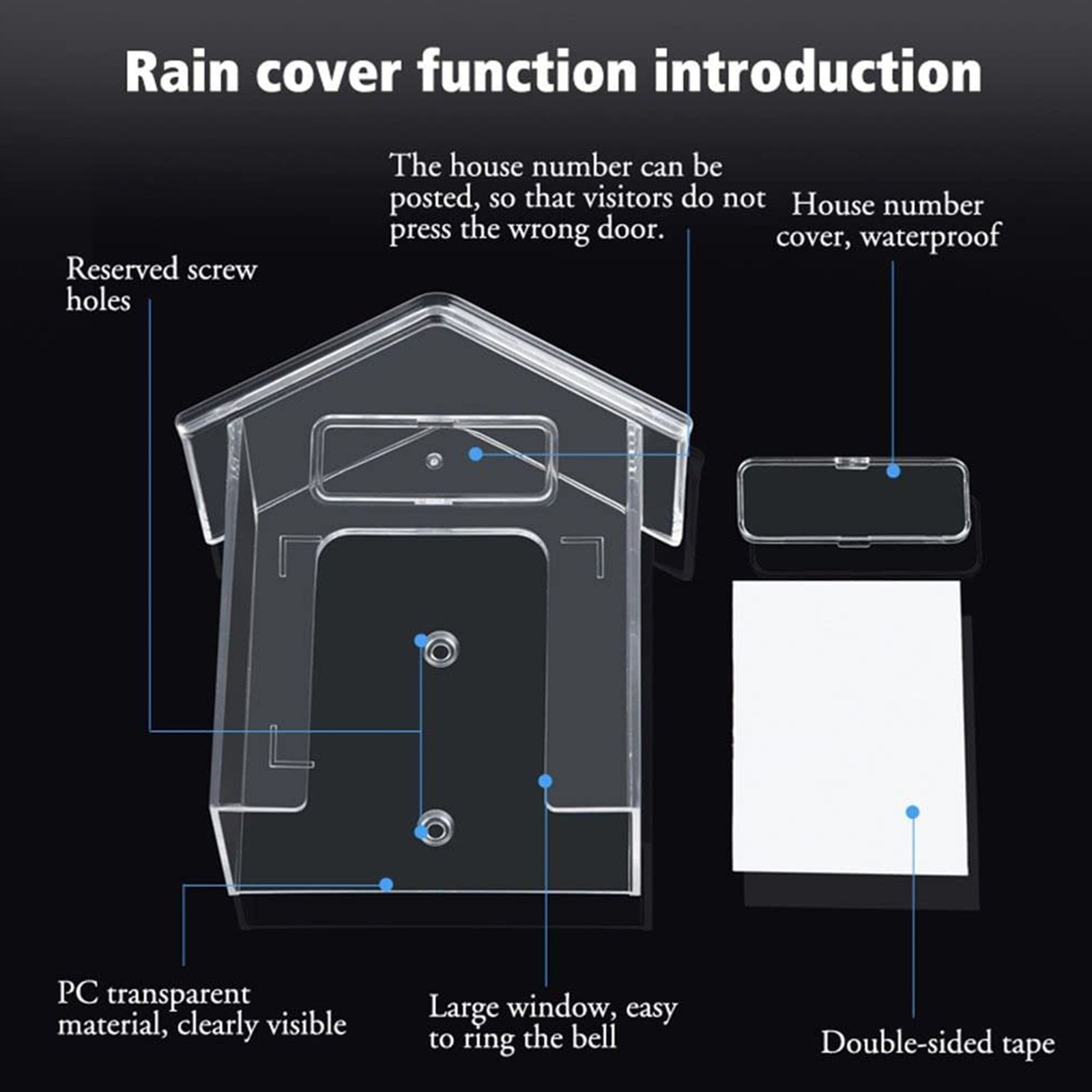Waterproof Rain Cover Doorbell Camera Video Intercom for Door Locks Universal