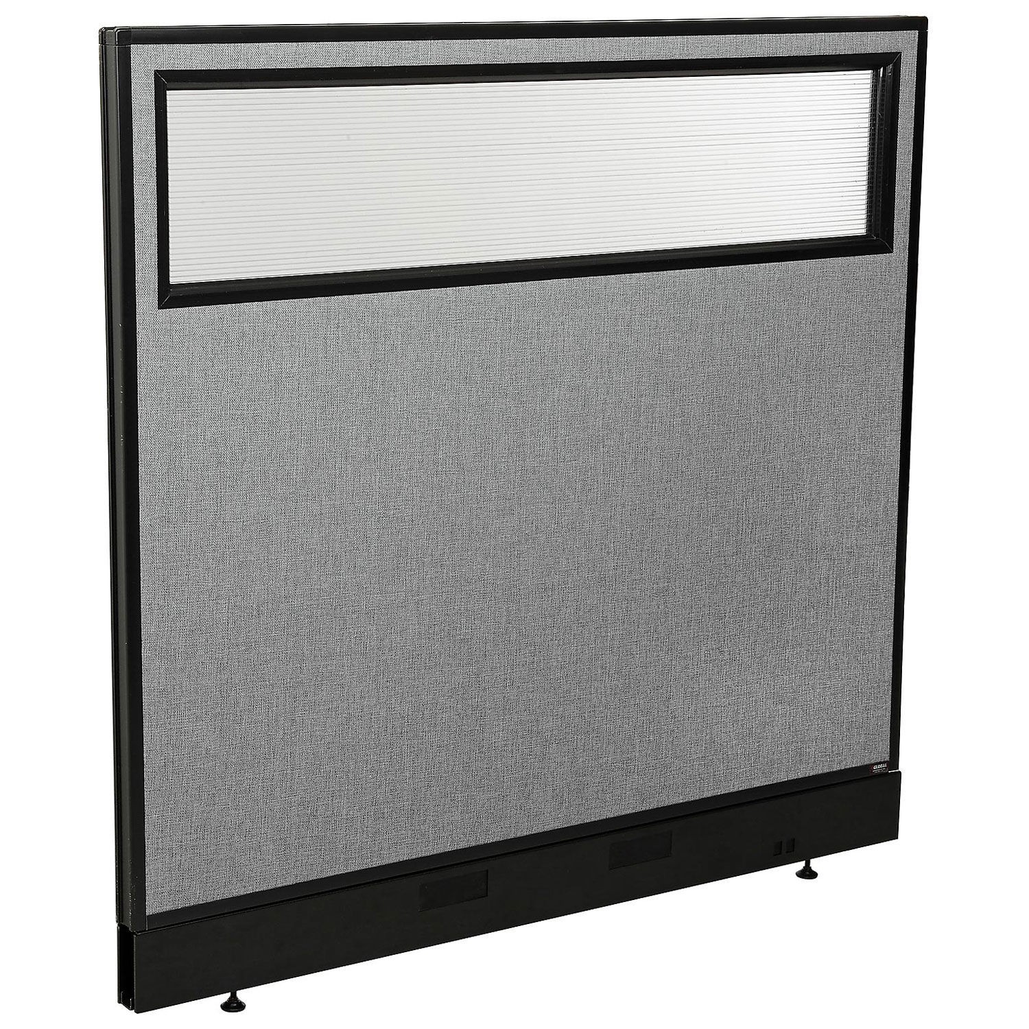 48-1/4"W x 46"H Office Partition Panel with Partial Window  Raceway Gray