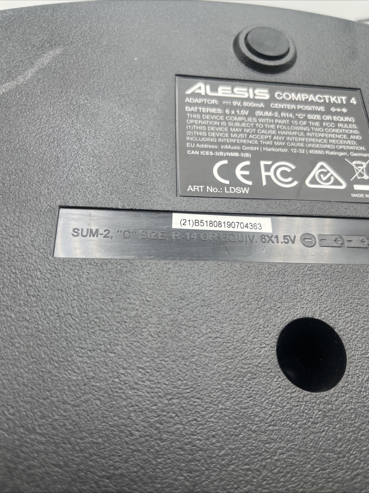 Alesis Compact Kit 4 Portable 4-Pad Tabletop Electronic Drum Kit w/ AC Adapter