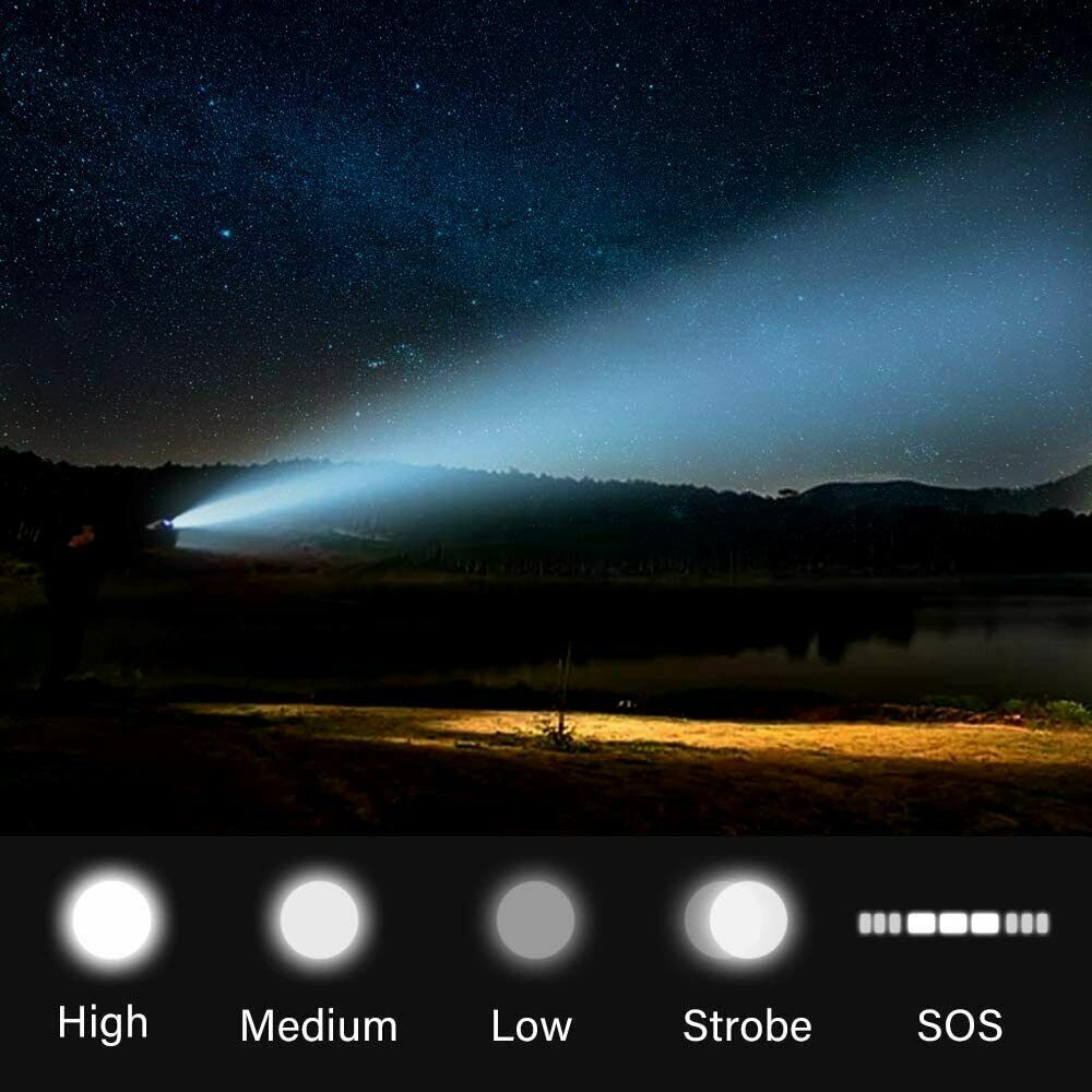 Super-Bright LED Tactical Flashlight With Rechargeable Battery