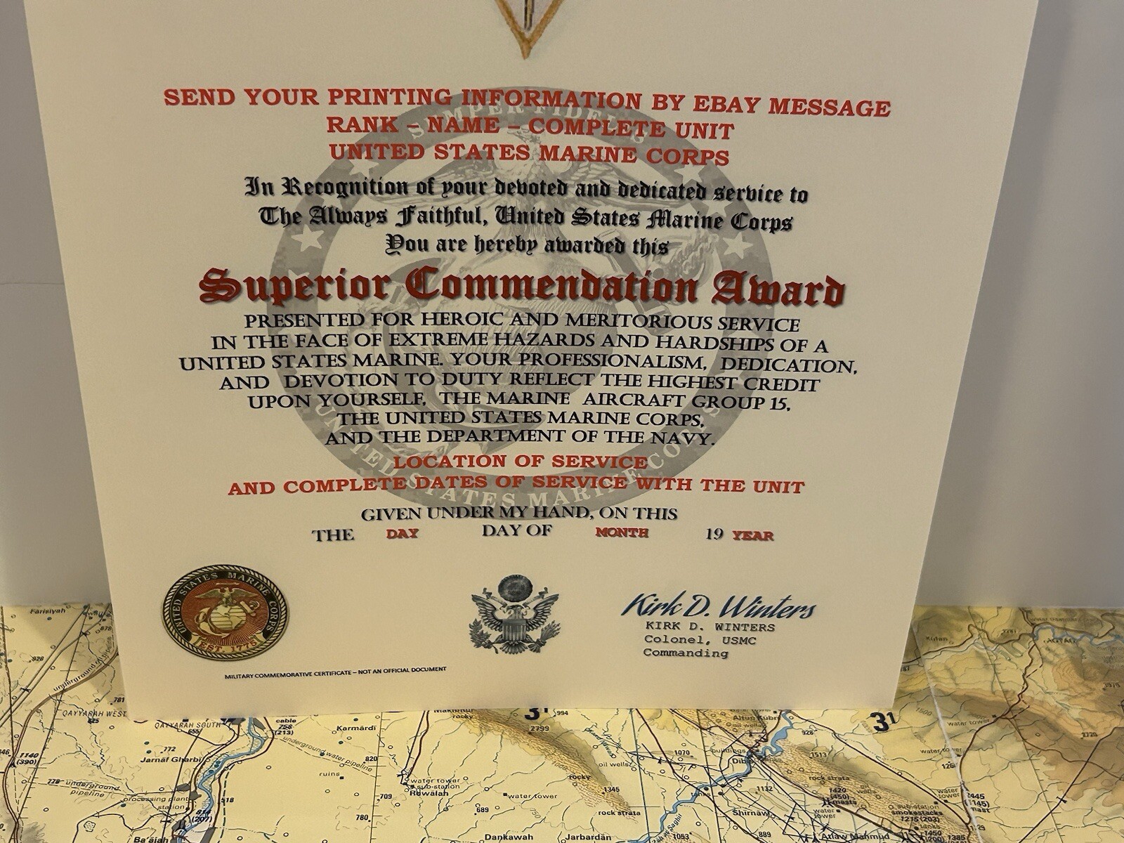 U.S.M.C. / MARINE AIRCRAFT GROUP 15 - SUPERIOR COMMENDATION AWARD