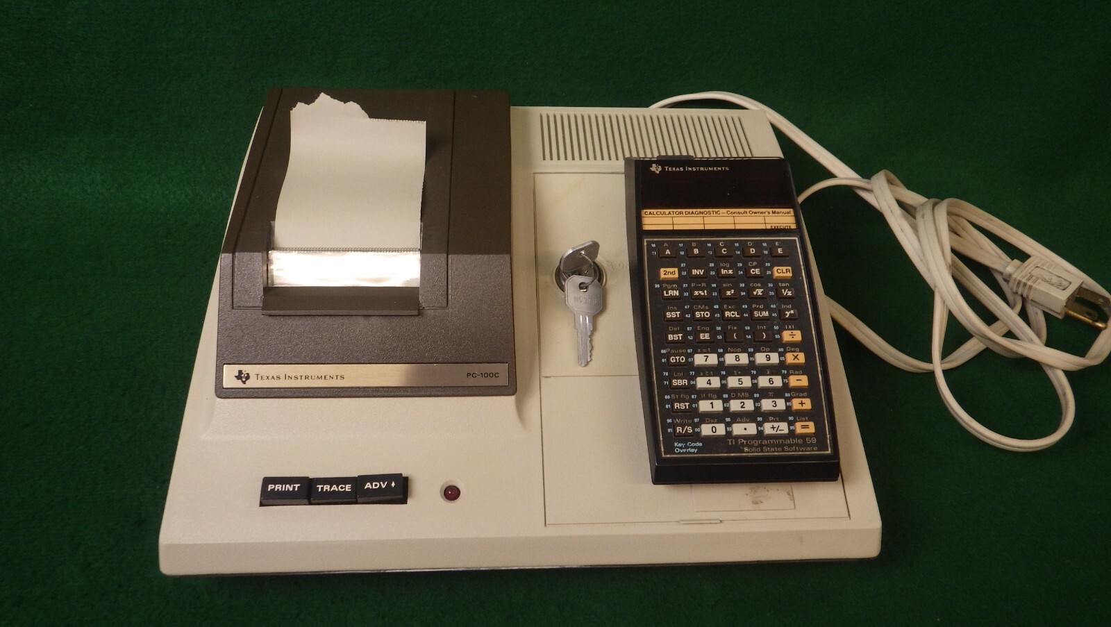 Vintage Texas Instruments PC-100C Printer w/TI-59 Calculator