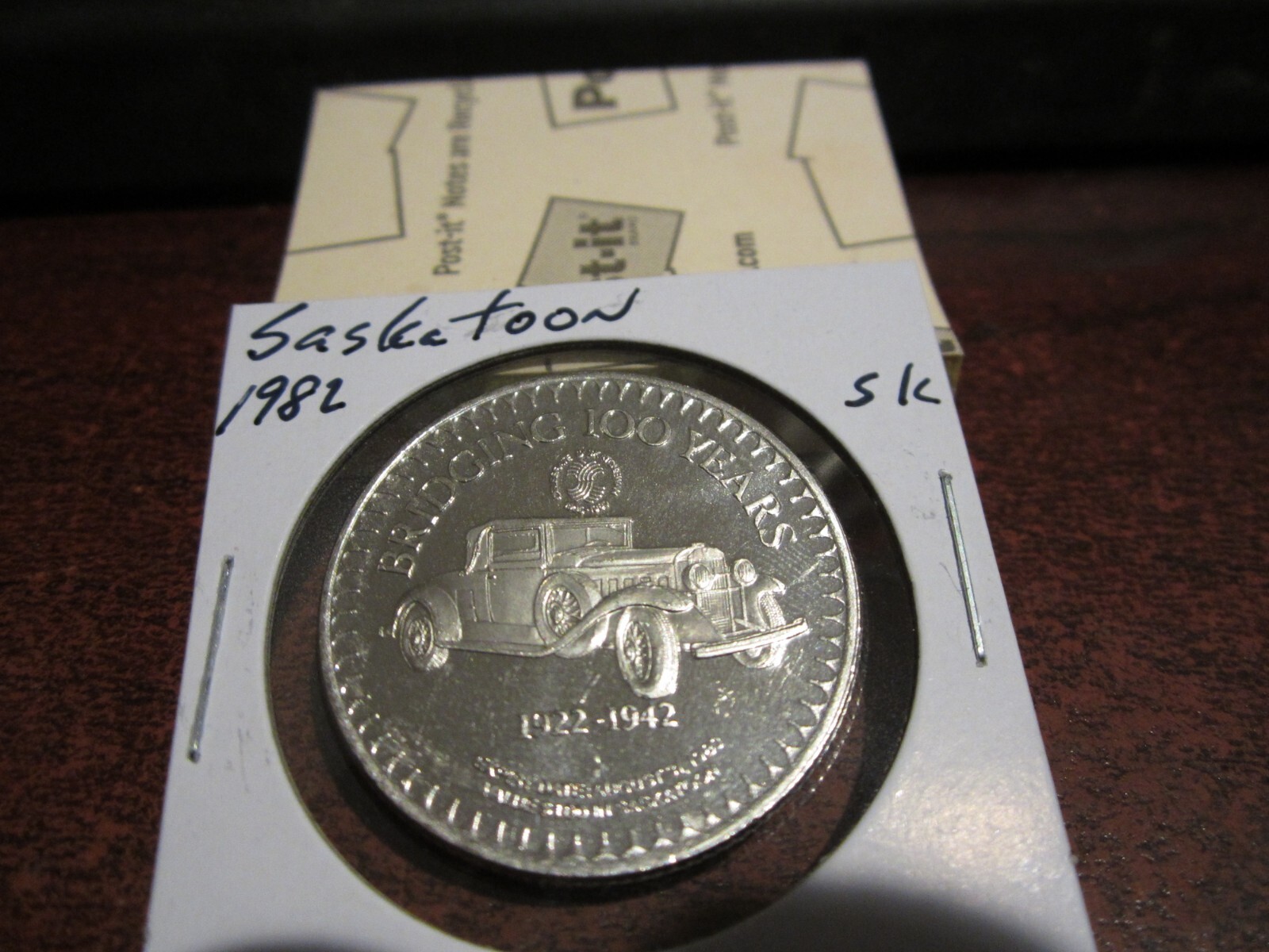 1982 - Saskatoon, Car, SK - Canada Token, Canadian trade dollar