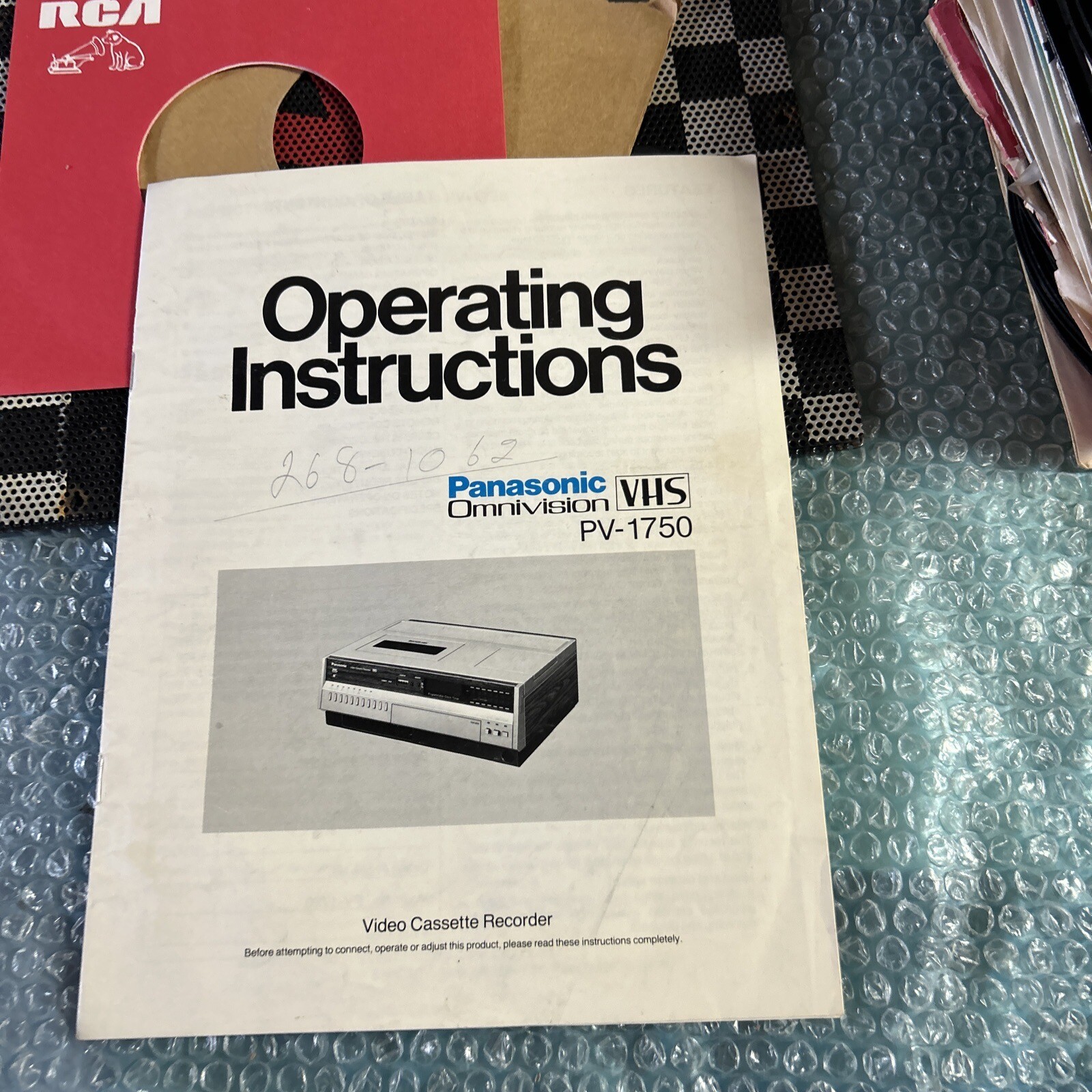 original Panasonic Omni Vision Video Cassette Recorder Vhs Pv- 1750