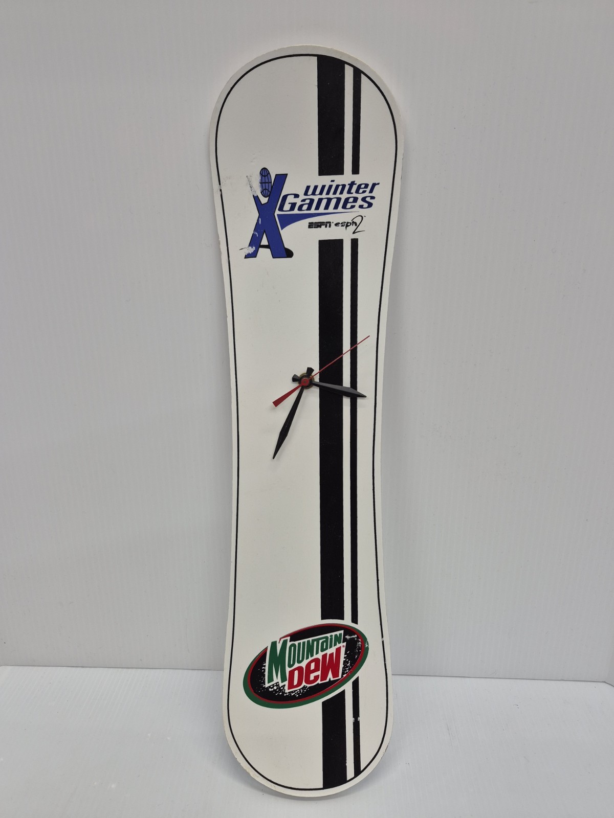 Late 1990s Mountain Dew ESPN Winter X Games Snowboard Clock Advertising Sign