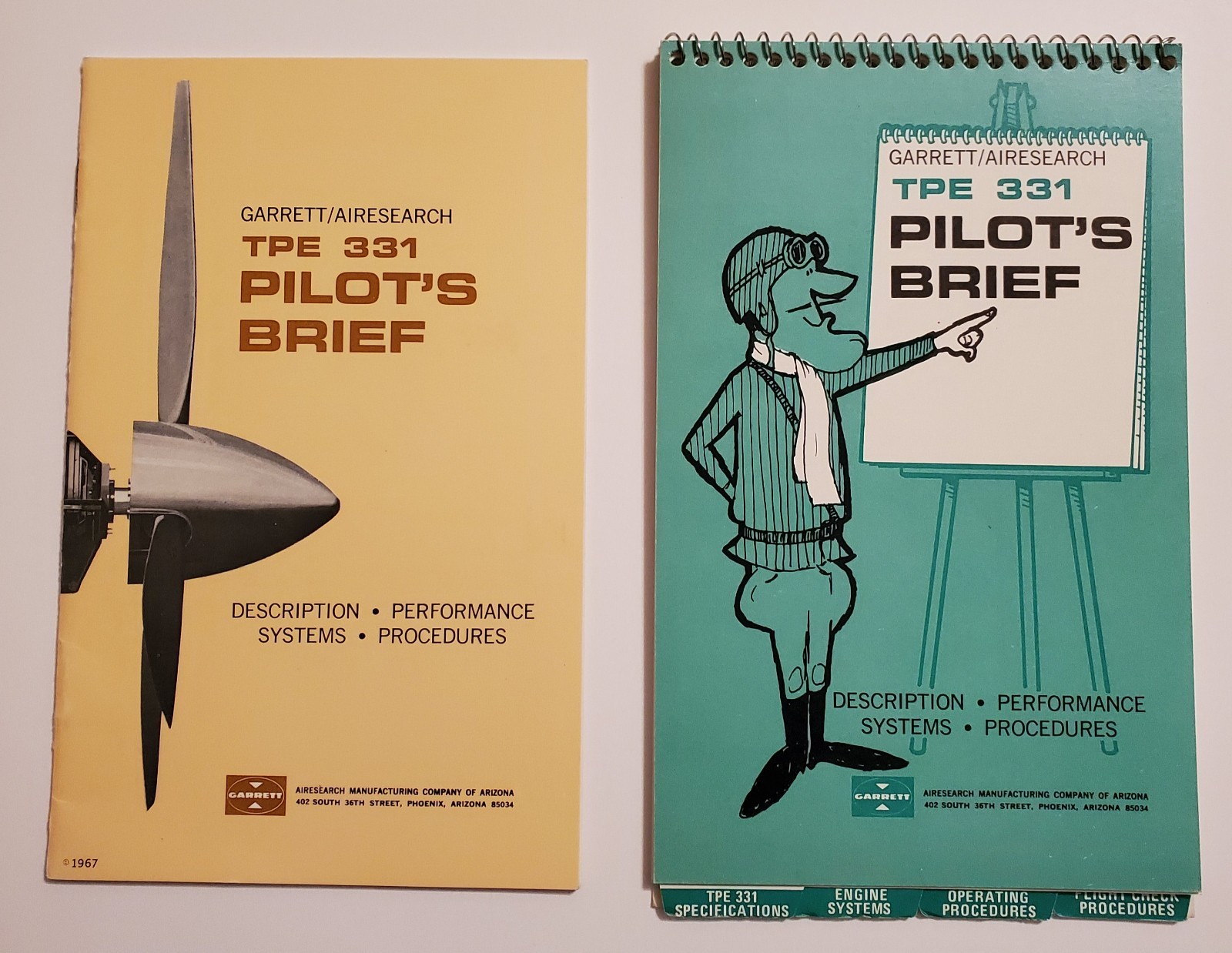 Garrett/Airesearch TPE 331 Pilot's Brief 1967 & 1973 booklets