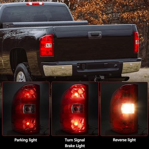 Left Tail Light Assembly Compatible with Chevy Left (Driver Side) Red Trim