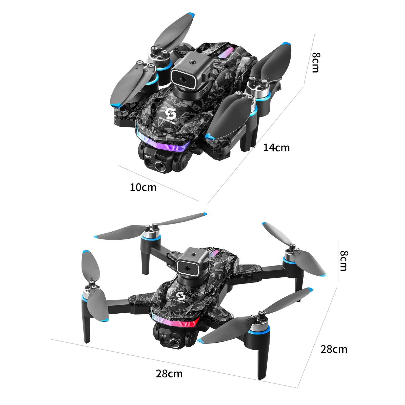 Drone WIFI FPV 4K Dual Camera Obstacle Avoidance Remote Control without Screen