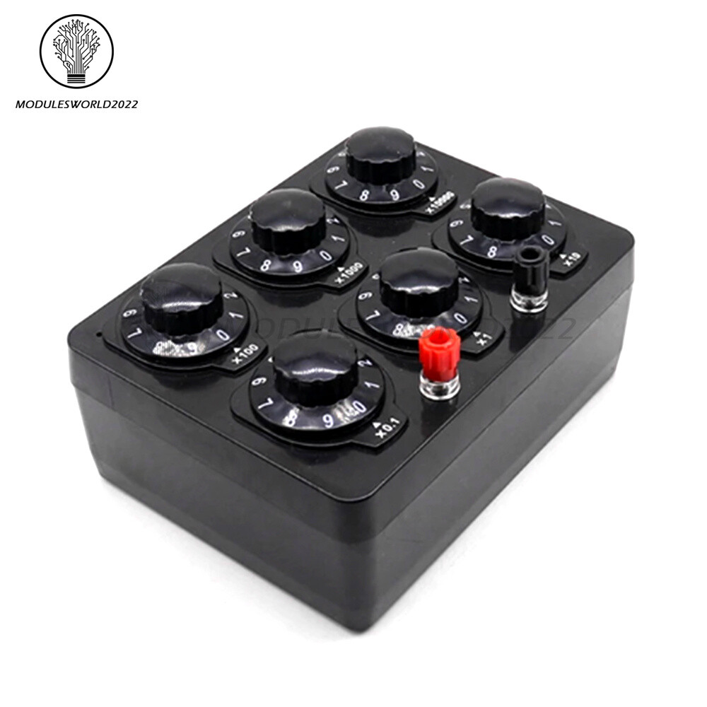 0-99999Ohm 6knobs Simple Resistance Box Resistor Electricity Teaching Instrument