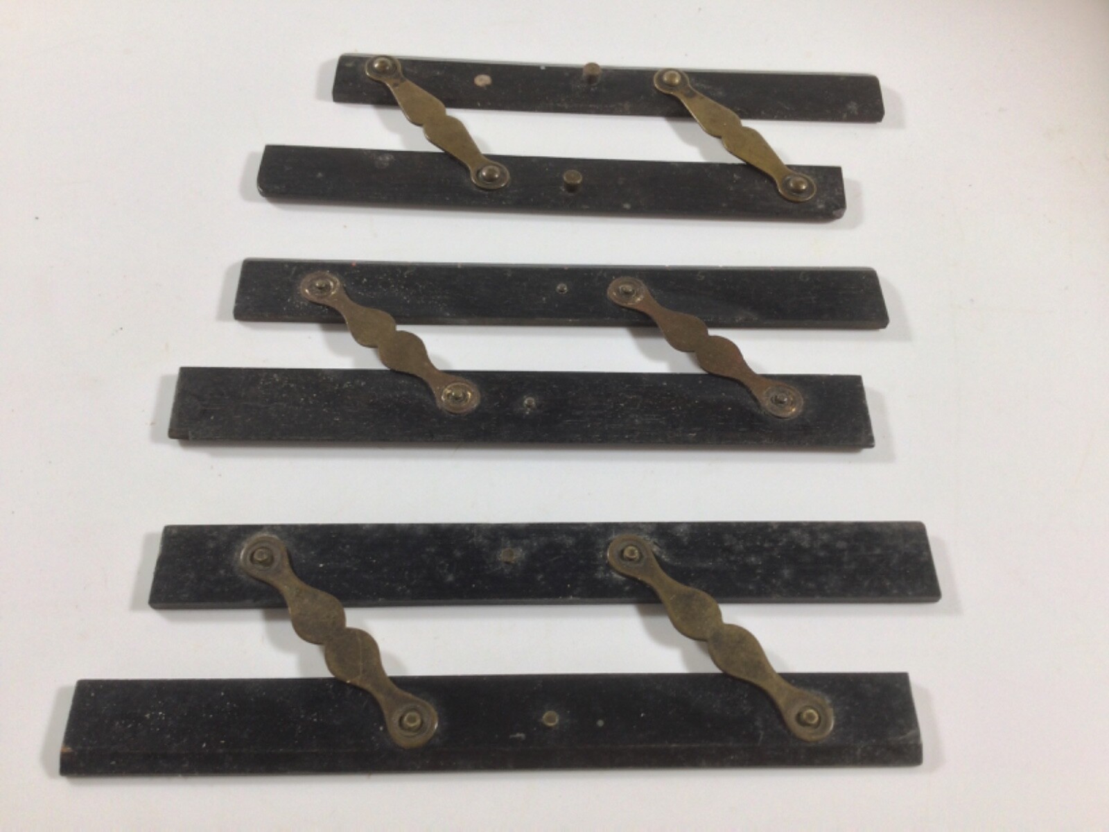 3 No Vintage Architects / Navigation Ebony & Brass Parallel Rules